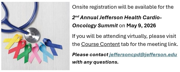 2nd Annual Jefferson Health Cardio-Oncology Summit Banner